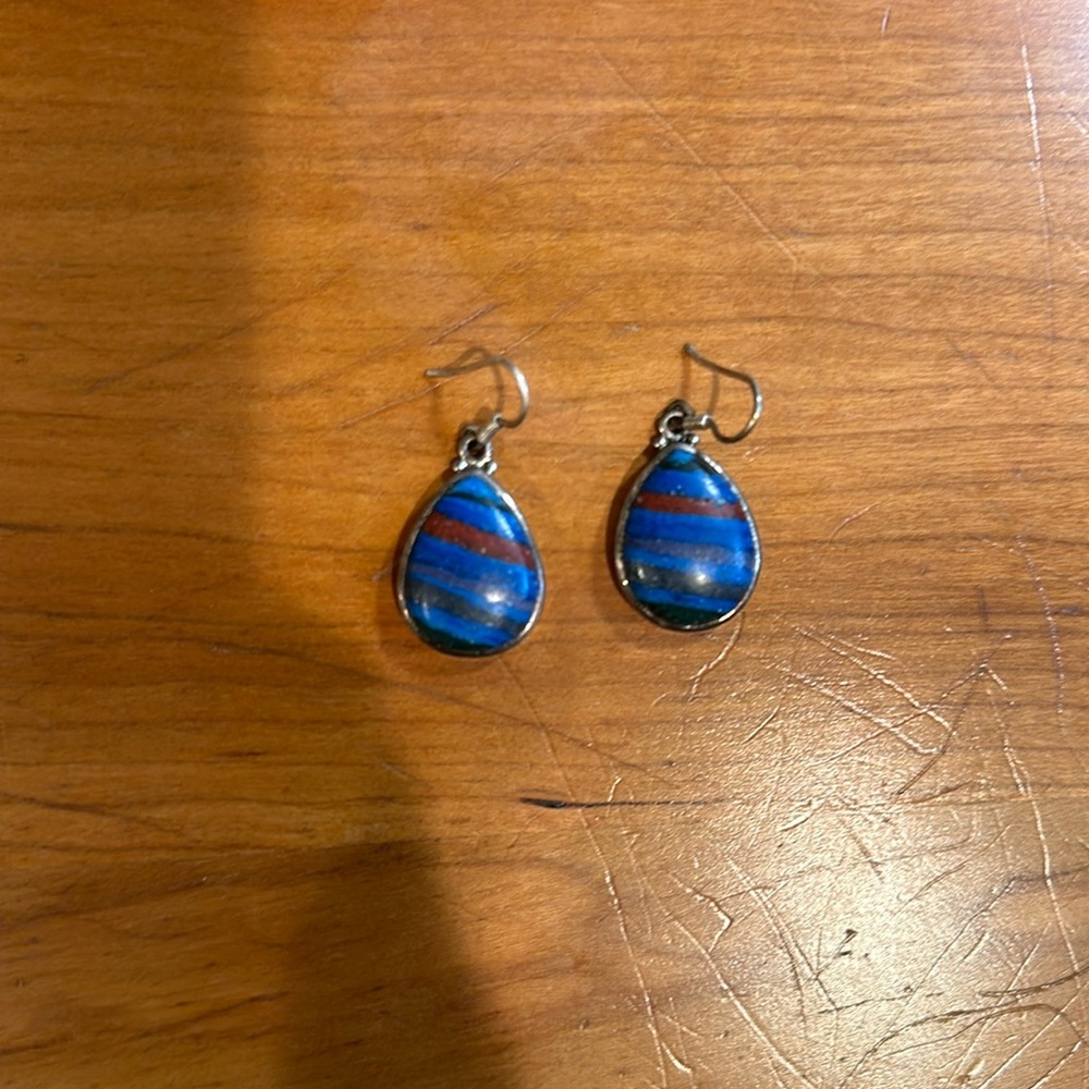 Gorgeous gem tone striped earrings!